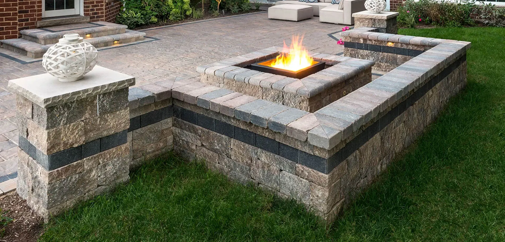 Estate Wall Fire & Water Feature